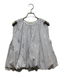 ne quittez pas（ヌキテパ）の古着「Poplin Foil Print Balloon Top」｜ホワイト