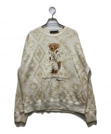 POLO RALPH LAUREN（ポロ・ラルフローレン）の古着「シアリング ポロ ベア フリース スウェットシャツ」｜ベージュ