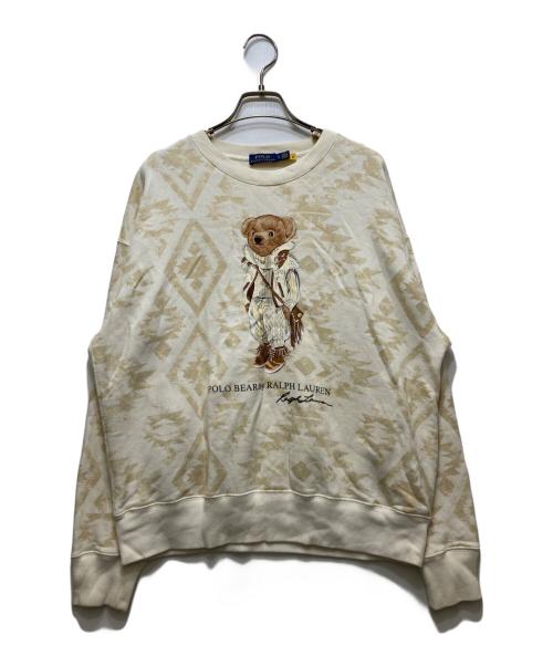 POLO RALPH LAUREN（ポロ・ラルフローレン）POLO RALPH LAUREN (ポロ・ラルフローレン) シアリング ポロ ベア フリース スウェットシャツ ベージュ サイズ:Lの古着・服飾アイテム