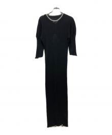 MM6 Maison Margiela（エムエムシックスメゾンマルジェラ）の古着「Knit Tube Dress / Rib-knit Midi Dress　22SS」｜ブラック