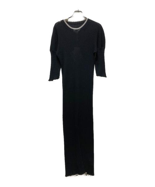MM6 Maison Margiela（エムエムシックスメゾンマルジェラ）MM6 Maison Margiela (エムエムシックスメゾンマルジェラ) Knit Tube Dress / Rib-knit Midi Dress　22SS ブラック サイズ:Lの古着・服飾アイテム