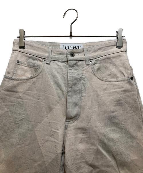 LOEWE（ロエベ）LOEWE (ロエベ) アーガイルジャカードパターン シンチバックデニム　股下80cm ピンク サイズ:44の古着・服飾アイテム
