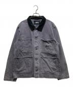 stussyステューシー）の古着「HEAVY WASH CHORE JACKET(ヘビーウォッシュチョアジャケット)　」｜グレー