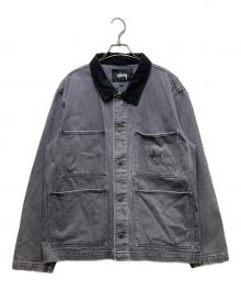 stussy（ステューシー）の古着「HEAVY WASH CHORE JACKET(ヘビーウォッシュチョアジャケット)　」｜グレー