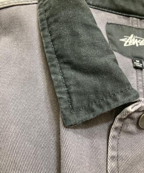stussy（ステューシー）stussy (ステューシー) HEAVY WASH CHORE JACKET(ヘビーウォッシュチョアジャケット)　 グレー サイズ:Mの古着・服飾アイテム