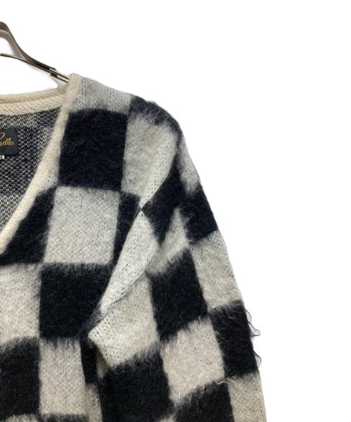 Needles（ニードルズ）Needles (ニードルズ) Mohair Cardigan-Checkered(モヘヤカーディガンチェッカード）FK231 ブラック サイズ:Mの古着・服飾アイテム