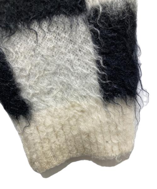 Needles（ニードルズ）Needles (ニードルズ) Mohair Cardigan-Checkered(モヘヤカーディガンチェッカード）FK231 ブラック サイズ:Mの古着・服飾アイテム