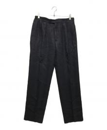 BEAMS F×BERNARD ZINS（ビームスエフ×ベルナール ザンス）の古着「別注 リネン2タック サイドアジャスタースラックス　60200/099」｜ブラック