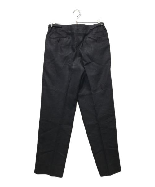 BEAMS F（ビームスエフ）BEAMS F (ビームスエフ) BERNARD ZINS (ベルナール ザンス) 別注 リネン2タック サイドアジャスタースラックス　60200/099 ブラック サイズ:42の古着・服飾アイテム
