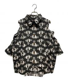 Vivienne Westwood RED LABEL（ヴィヴィアンウエストウッドレッドレーベル）の古着「リヨセルMUD ORBプリントシャツ」｜グレー
