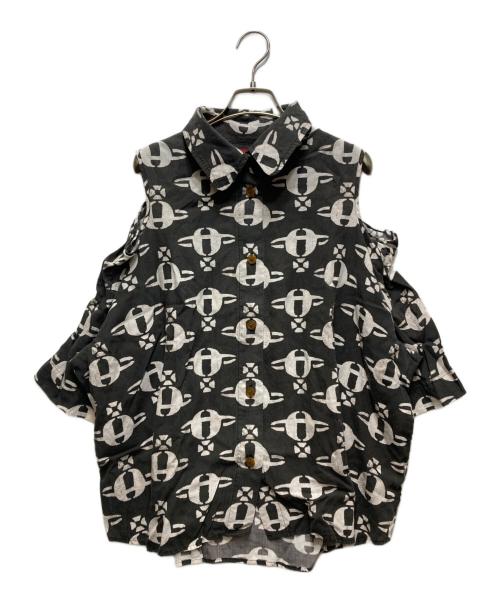 Vivienne Westwood RED LABEL（ヴィヴィアンウエストウッドレッドレーベル）Vivienne Westwood RED LABEL (ヴィヴィアンウエストウッドレッドレーベル) リヨセルMUD ORBプリントシャツ グレー サイズ:00の古着・服飾アイテム