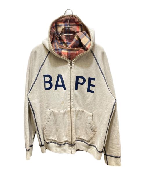 BAPE BY A BATHING APE（ベイプバイアベイシングエイプ）BAPE BY A BATHING APE (ベイプバイアベイシングエイプ) リバーシブルジップパーカー グレー サイズ:Mの古着・服飾アイテム