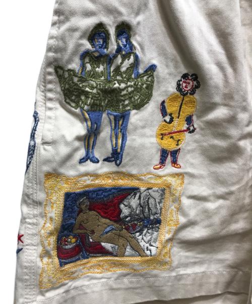 samuel zelig（サミュエル ゼリグ）SAMUEL ZELIG (サミュエル ゼリグ) 刺繍ショートパンツ　ロサンゼルス発　タグ付き　 ベージュ サイズ:Sの古着・服飾アイテム