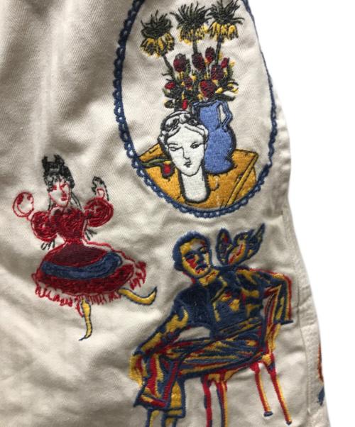 samuel zelig（サミュエル ゼリグ）SAMUEL ZELIG (サミュエル ゼリグ) 刺繍ショートパンツ　ロサンゼルス発　タグ付き　 ベージュ サイズ:Sの古着・服飾アイテム