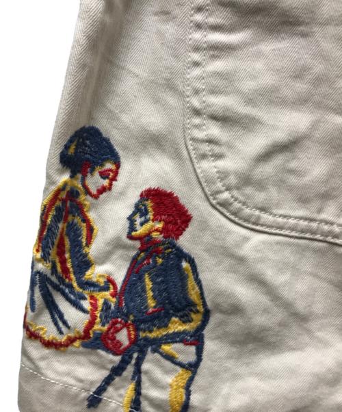 samuel zelig（サミュエル ゼリグ）SAMUEL ZELIG (サミュエル ゼリグ) 刺繍ショートパンツ　ロサンゼルス発　タグ付き　 ベージュ サイズ:Sの古着・服飾アイテム