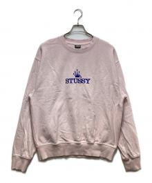 stussy（ステューシー）の古着「ロゴ刺繍スウェット」｜ピンク
