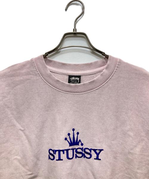 stussy（ステューシー）stussy (ステューシー) ロゴ刺繍スウェット ピンク サイズ:Lの古着・服飾アイテム