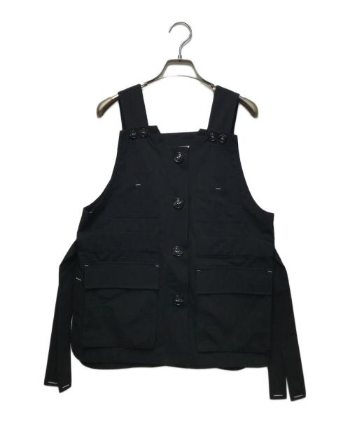 nagonstans（ナゴンスタンス）nagonstans (ナゴンスタンス) 2.5レイヤータフタ Multi PKT ベスト　24AW ブラック サイズ:Mの古着・服飾アイテム