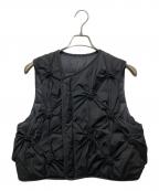 ENFOLDエンフォルド）の古着「STRETCH TAFFETA FLOWER-GATHER VEST　24AW」｜ブラック