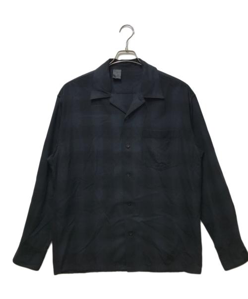N.HOOLYWOOD（エヌ ハリウッド）N.HOOLYWOOD (エヌ ハリウッド) OPEN COLLAR SHIRT　 21AW ネイビー サイズ:40の古着・服飾アイテム