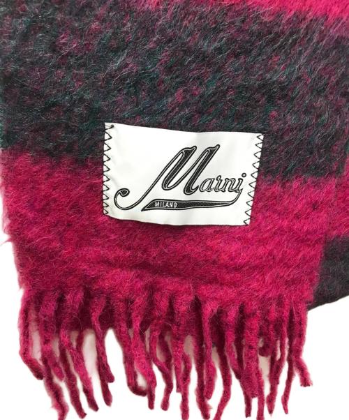 MARNI（マルニ）MARNI (マルニ) アルパカ混ボーダーマフラー　イタリア製　　SCMC0069YOUTW937　 ショッキングピンクの古着・服飾アイテム
