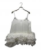 ESPRIT Honey mi Honeyエスプリットハニーミーハニー）の古着「organdie tiered frill camisole （オーガンジータイアードフリルキャミソール）P26S2-DR-TP01」｜ホワイト