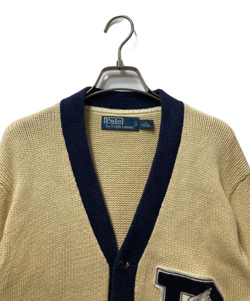 POLO RALPH LAUREN（ポロ・ラルフローレン）POLO RALPH LAUREN (ポロ・ラルフローレン) ウイングフット レタードカーディガン アイボリー サイズ:Mの古着・服飾アイテム