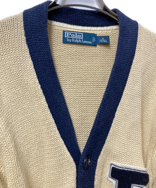 POLO RALPH LAUREN（ポロ・ラルフローレン）POLO RALPH LAUREN (ポロ・ラルフローレン) ウイングフット レタードカーディガン アイボリー サイズ:Mの古着・服飾アイテム