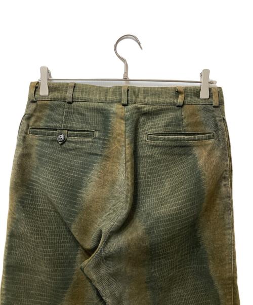 A.P.C.（アーペーセー）A.P.C. (アーペーセー) 00’s CROCODILE BTUSHED COTTON TROUSERS オリーブ サイズ:38の古着・服飾アイテム