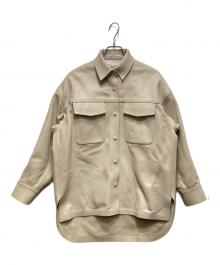 CURRENTAGE（カレンテージ）の古着「ボンディング レザーシャツ A2501FJM210」｜ベージュ