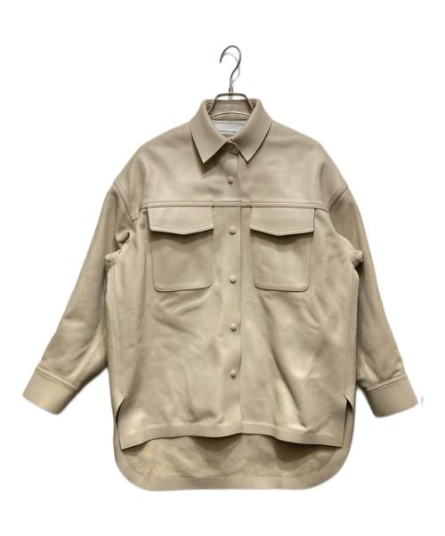 CURRENTAGE（カレンテージ）CURRENTAGE (カレンテージ) ボンディング レザーシャツ A2501FJM210 ベージュ サイズ:実寸参照の古着・服飾アイテム