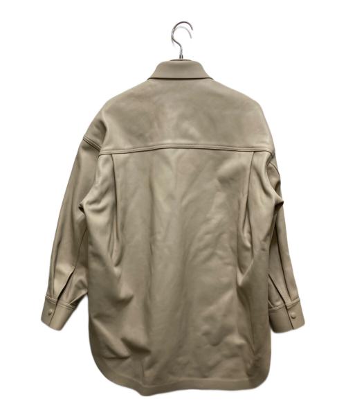 CURRENTAGE（カレンテージ）CURRENTAGE (カレンテージ) ボンディング レザーシャツ A2501FJM210 ベージュ サイズ:実寸参照の古着・服飾アイテム