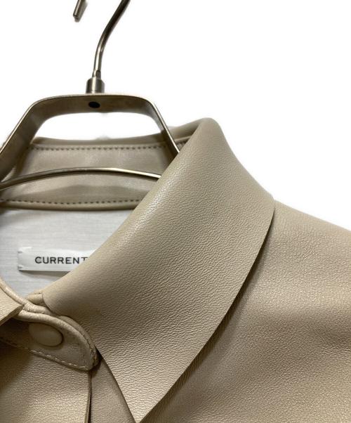 CURRENTAGE（カレンテージ）CURRENTAGE (カレンテージ) ボンディング レザーシャツ A2501FJM210 ベージュ サイズ:実寸参照の古着・服飾アイテム