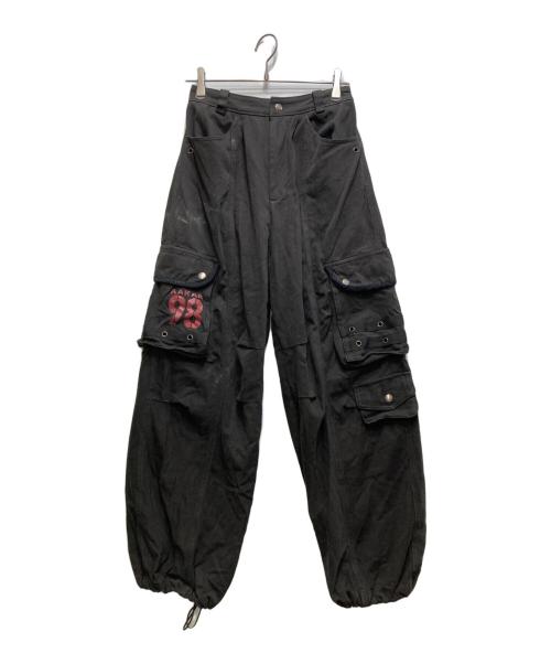 AAKAM（アーカム）AAKAM (アーカム) 98 Knee Pin-Tuck Contrast Cargo Pants（ニーピンタック コントラストカーゴパンツ）/ 韓国ブランド ブラック サイズ:1の古着・服飾アイテム