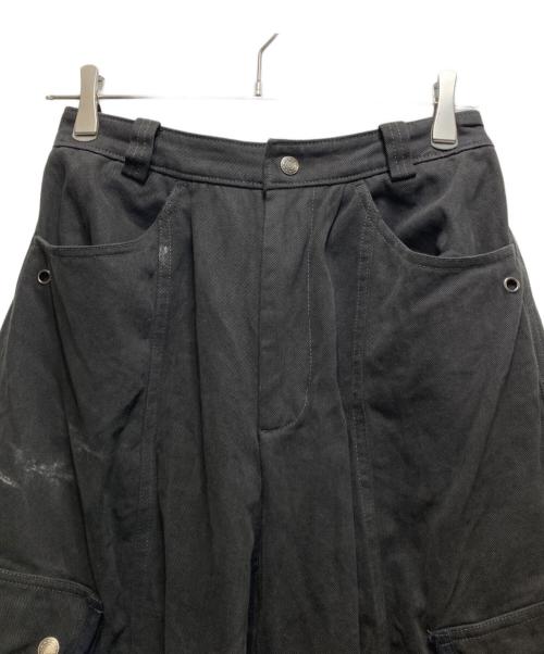 AAKAM（アーカム）AAKAM (アーカム) 98 Knee Pin-Tuck Contrast Cargo Pants（ニーピンタック コントラストカーゴパンツ）/ 韓国ブランド ブラック サイズ:1の古着・服飾アイテム