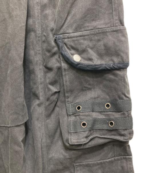AAKAM（アーカム）AAKAM (アーカム) 98 Knee Pin-Tuck Contrast Cargo Pants（ニーピンタック コントラストカーゴパンツ）/ 韓国ブランド ブラック サイズ:1の古着・服飾アイテム