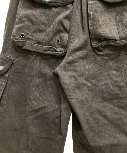 AAKAM（アーカム）AAKAM (アーカム) 98 Knee Pin-Tuck Contrast Cargo Pants（ニーピンタック コントラストカーゴパンツ）/ 韓国ブランド ブラック サイズ:1の古着・服飾アイテム