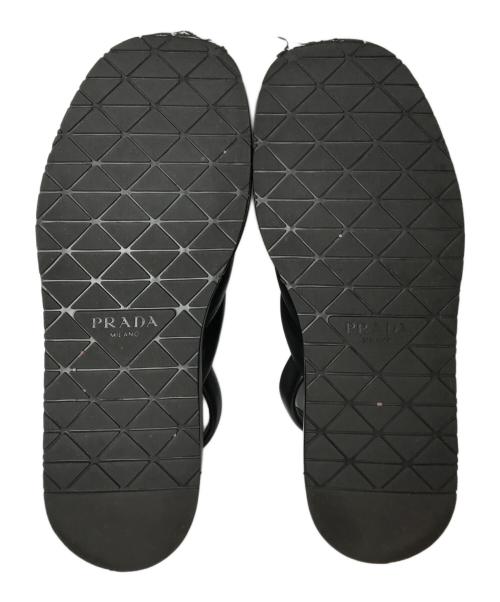 PRADA（プラダ）PRADA (プラダ) ナッパレザープラットフォームサンダル ブラック サイズ:38の古着・服飾アイテム