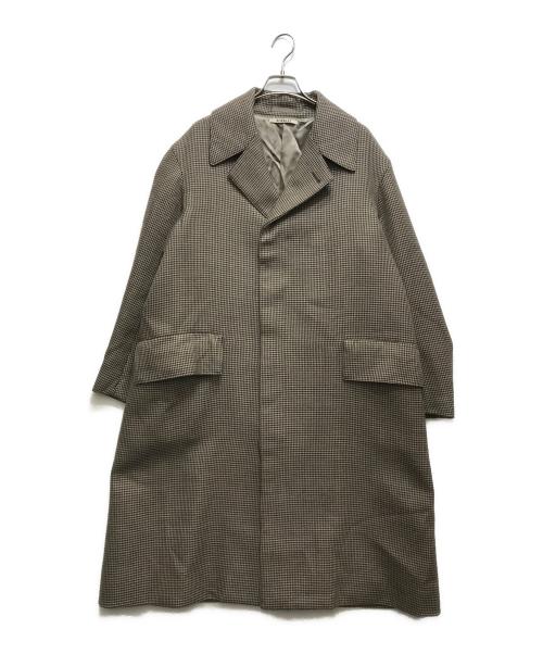 AURALEE（オーラリー）AURALEE (オーラリー) 18AW/ DOUBLE FACE CHECK LONG COAT(ダブルフェイスチェックロングコート） A8AC01BN ブラウン サイズ:3の古着・服飾アイテム