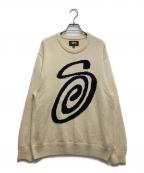 stussyステューシー）の古着「CURLY S SWEATER（カーリー S セーター）117073」｜ベージュ