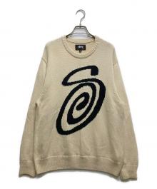 stussy（ステューシー）の古着「CURLY S SWEATER（カーリー S セーター）117073」｜ベージュ