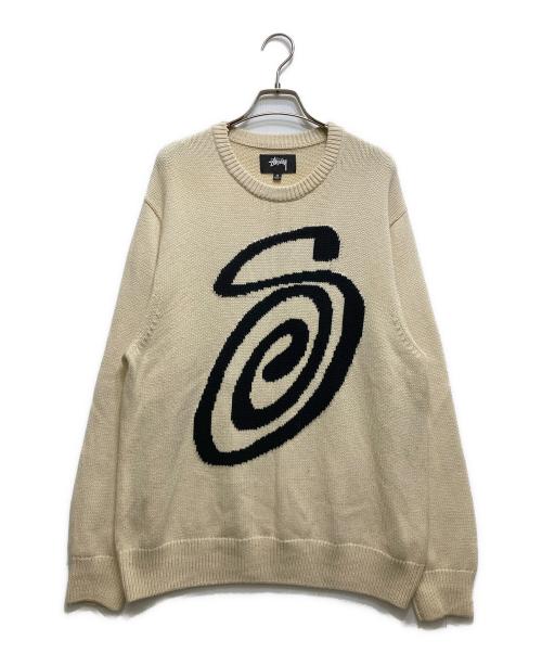 stussy（ステューシー）stussy (ステューシー) CURLY S SWEATER（カーリー S セーター）117073 ベージュ サイズ:Mの古着・服飾アイテム
