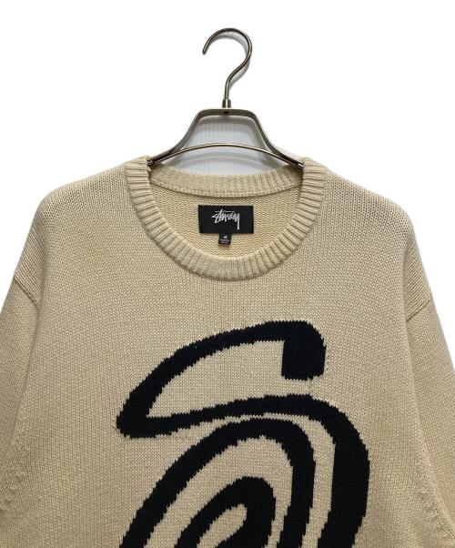 stussy（ステューシー）stussy (ステューシー) CURLY S SWEATER（カーリー S セーター）117073 ベージュ サイズ:Mの古着・服飾アイテム
