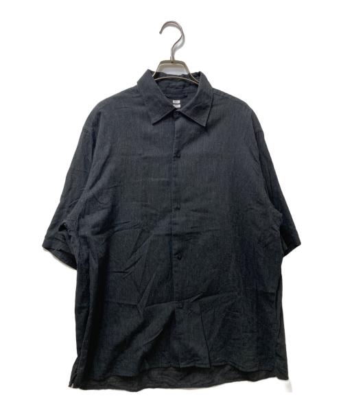 BLURHMS（ブラームス）blurhms (ブラームス) Silk-Co Voile Half-Sleeve Shirt (シルクボイルハーフスリーブシャツ）BHS26S036SiCo ブラック サイズ:2の古着・服飾アイテム