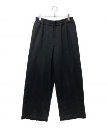 Graphpaper（グラフペーパー）の古着「24AW Wool Smooth Flannel Easy Wide Pants (ウールスムースフラネットイージーワイドパンツ）GM244-40011」｜ブラック