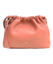 A.P.C.（アーペーセー）の古着「SAC NINON MINI 22PC（サック ニノン ミニ） ドロ－ストリングショルダーバッグ / 巾着ショルダーバッグ」｜ピンク