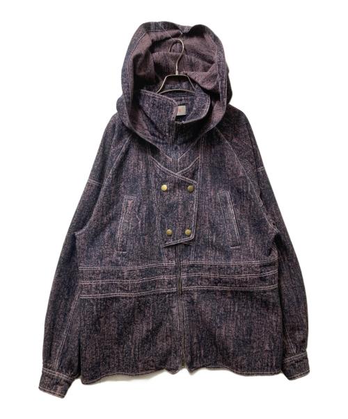 YUEQI QI（ユェチ チ）YUEQI QI (ユェチ チ) フーデット デニムジャケット パープル サイズ:Sの古着・服飾アイテム