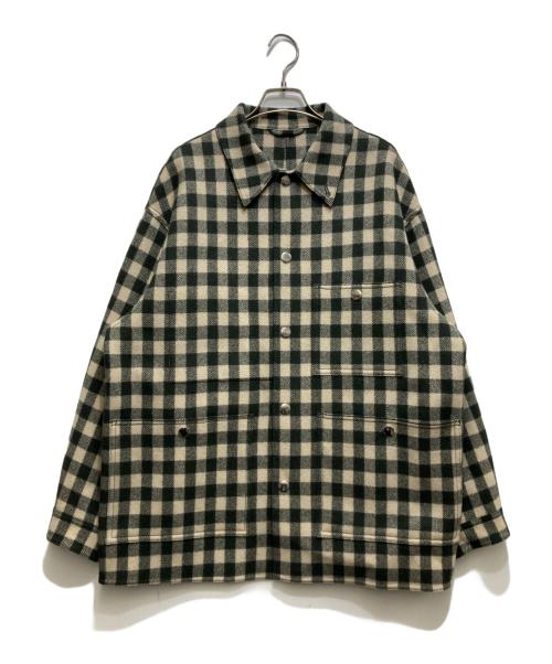 H BEAUTY&YOUTH（エイチ ビューティー&ユース）H BEAUTY&YOUTH (エイチ ビューティー&ユース) ウールチェックカバーオール 1225-104-9988 グリーン サイズ:Mの古着・服飾アイテム
