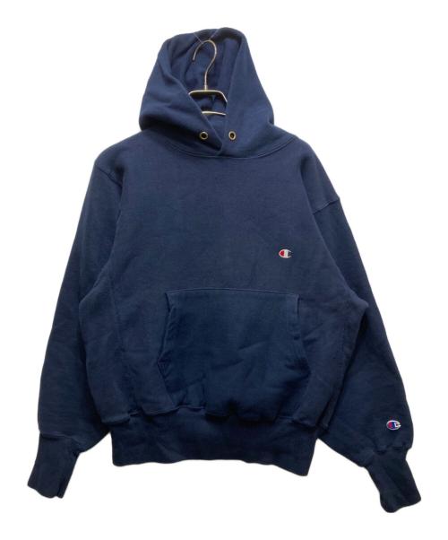 Champion REVERSE WEAVE（チャンピオン リバース ウィーブ）Champion REVERSE WEAVE (チャンピオン リバース ウィーブ) REVERSE WEAVE プルオーバーパーカー / 90’S 刺繍タグ USA製 ネイビー サイズ:Mの古着・服飾アイテム