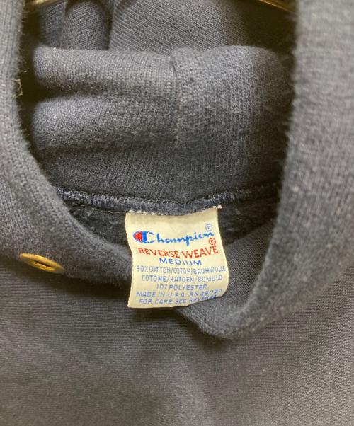 Champion REVERSE WEAVE（チャンピオン リバース ウィーブ）Champion REVERSE WEAVE (チャンピオン リバース ウィーブ) REVERSE WEAVE プルオーバーパーカー / 90’S 刺繍タグ USA製 ネイビー サイズ:Mの古着・服飾アイテム